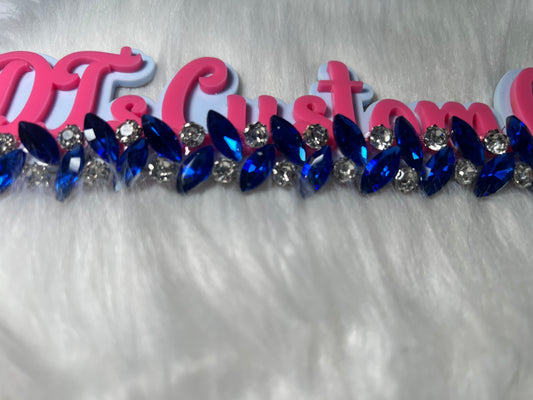 💙 Royal Blue Crystal Bling Chain (12”) – Iron On