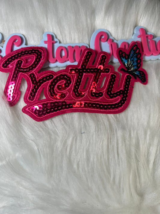 Sequin Hot Pink Pretty Butterfly