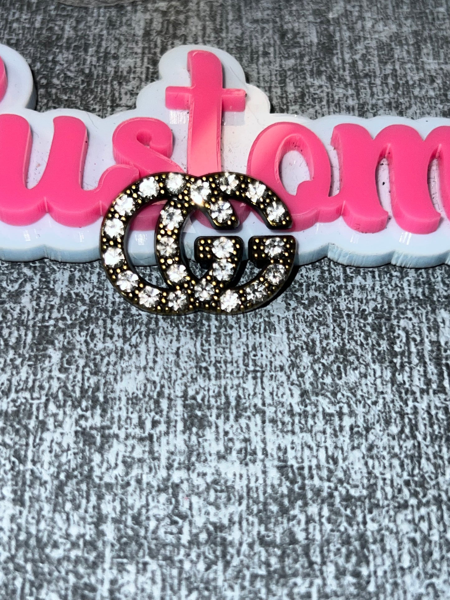 Rhinestone Luxe Double Letter Charm – Bling Designer Style