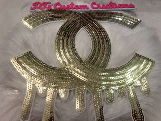 Drip Gold Sequin CC