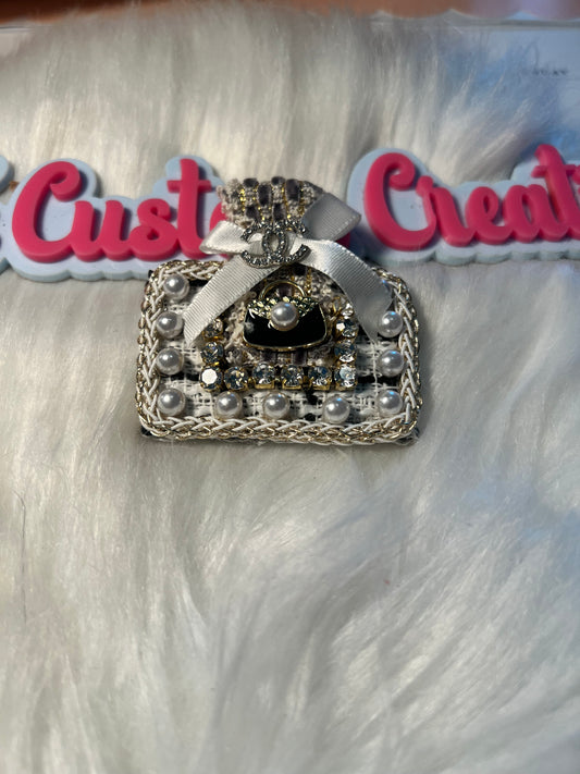 White Square CC Brooch