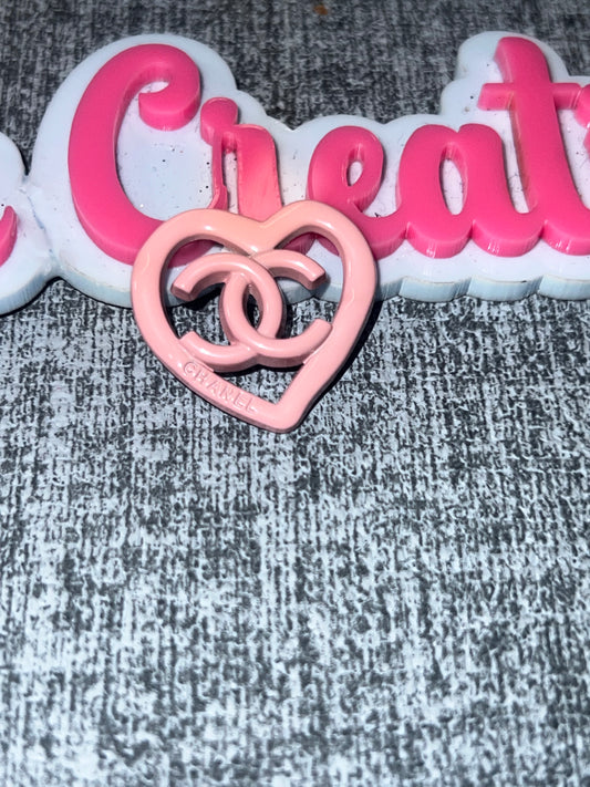 Blush Pink Heart Double Loop Charm – Luxe Statement Charm