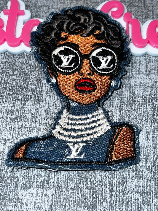 Denim Glam Girl Embroidered Patch – Fashion Style Applique