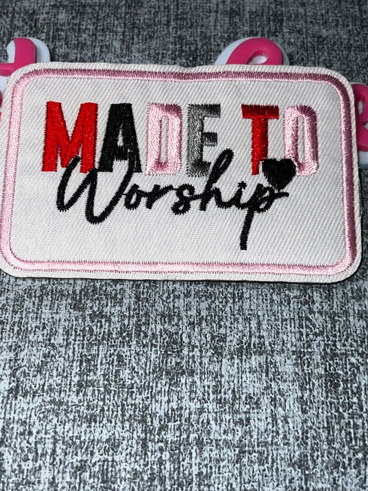 Made To Worship Embroidered Patch – Inspirational Faith Patch – Iron On Applique – Approx. 5 Inch
