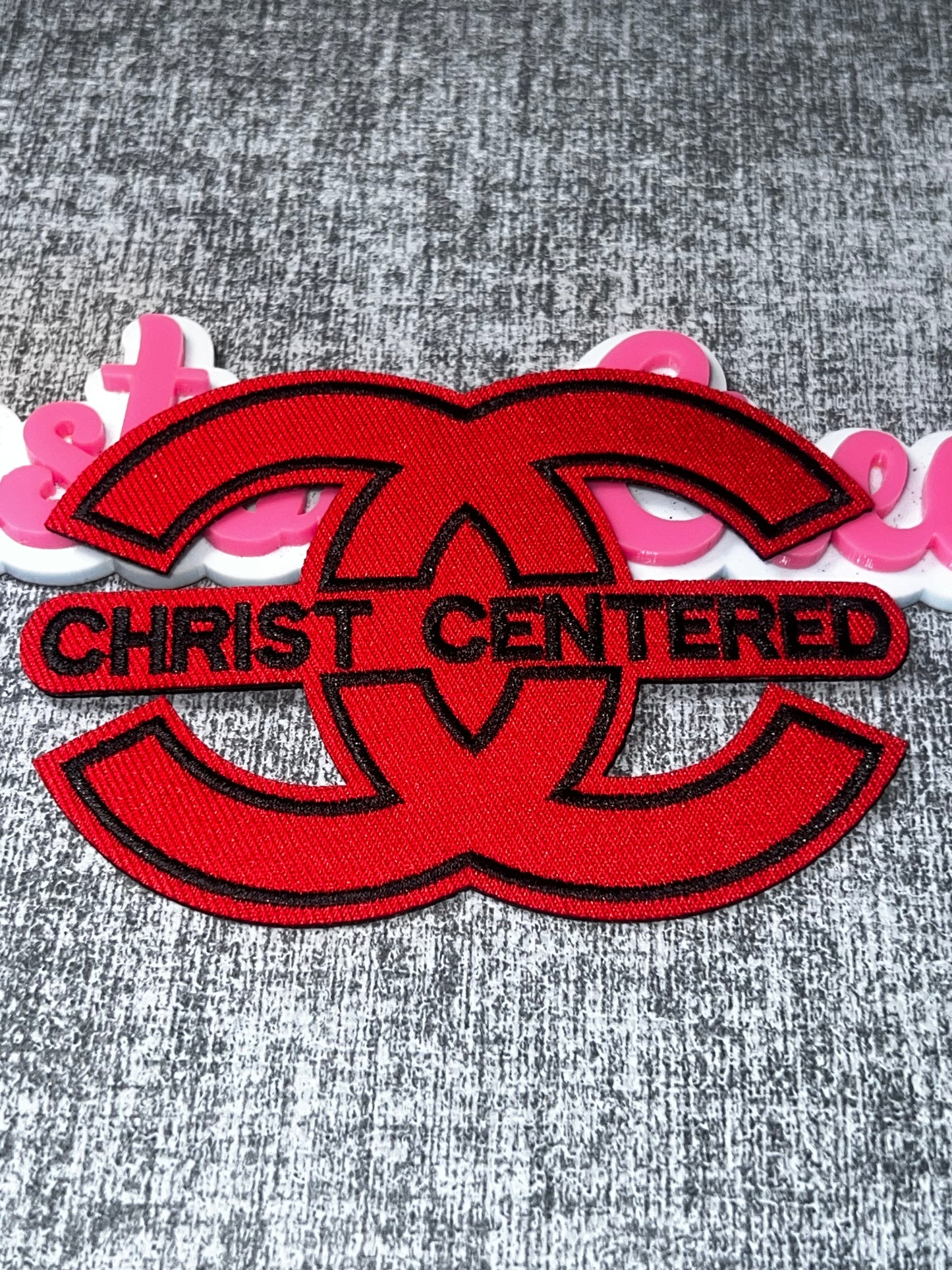 Christ Centered Red Faith Patch – Christian Inspirational Embroidered Patch