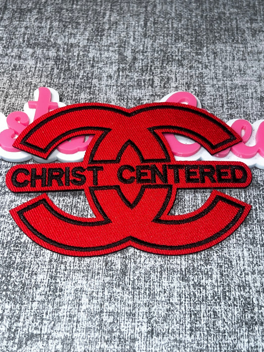 Christ Centered Red Faith Patch – Christian Inspirational Embroidered Patch