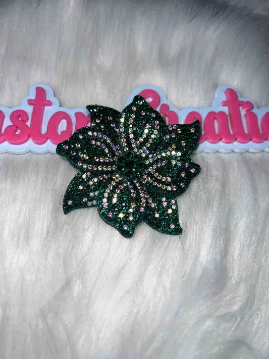 Green Rhinestone Flower Patch
