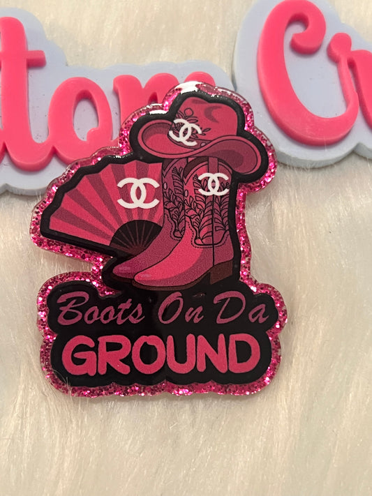 Pink CC Boots on Ground