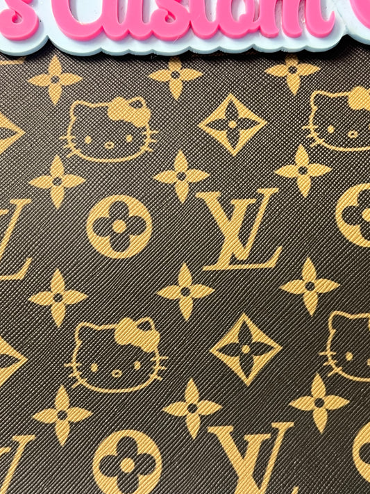 Brown Icon Character Monogram Faux Leather Sheet – 9x12