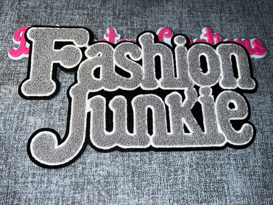 Silver Fashion Chenille Text Iron-On Patch – Bold Letter Applique