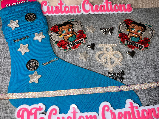 Blue Glam Character DIY Sock Kit – Bling Edition