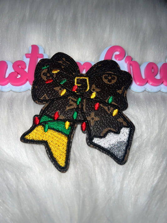 LV Christmas Bow Patch