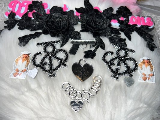 Black Floral Glam Patch Craft Bundle