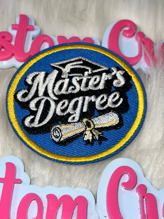 “Master’s Degree” Graduation Patch – Iron On