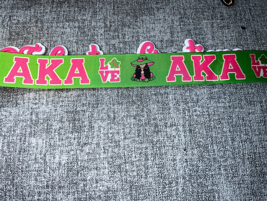 Green Pink Letter Ribbon Trim Iron On Craft Ribbon for Hats Shoes Bags DIY Sewing Strap AKA colors sold per yard