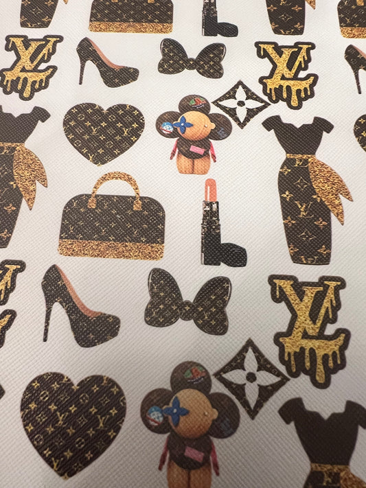 White LV Heels Purse Dress