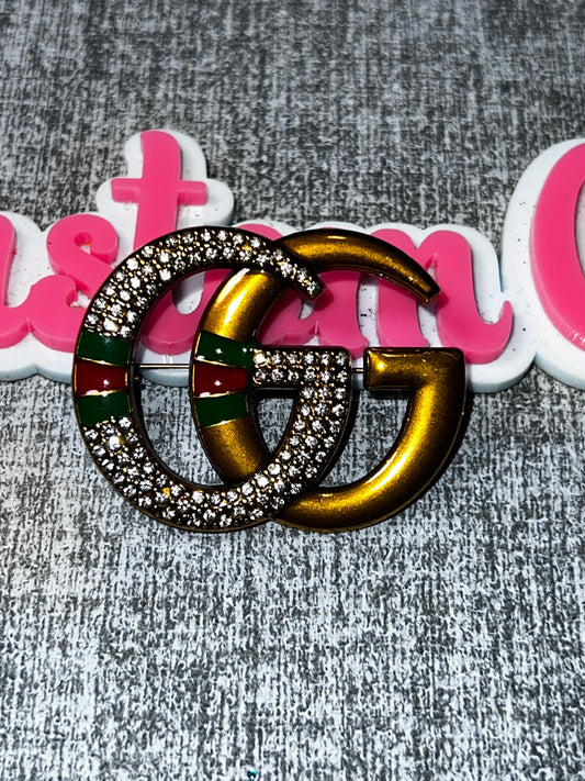 Crystal Floral Letter Fashion Brooch Pin | Rhinestone Statement Brooch