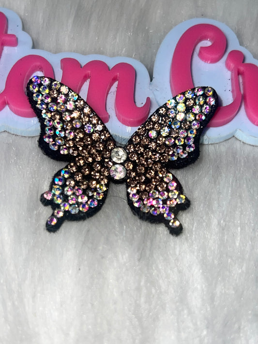 Rhinestone Butterfly Applique – Bronze Mix
