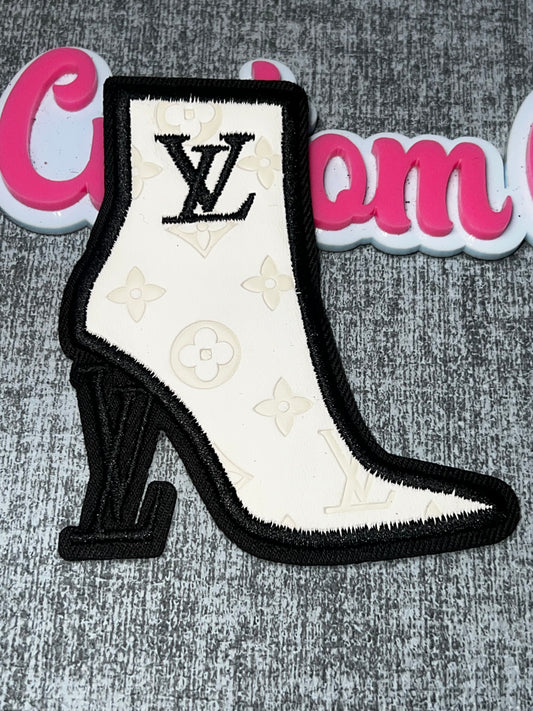 White High Heel Fashion Patch – Glam Decorative Embellishment