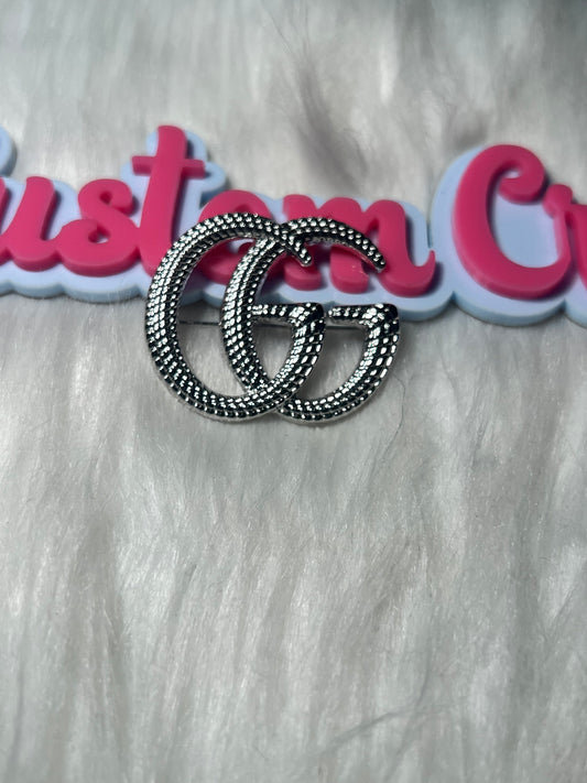 🖤 Silver Textured GG Brooch￼