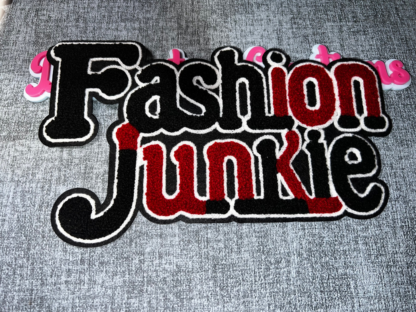 Color Block Fashion Chenille Text Iron-On Patch – Statement Applique