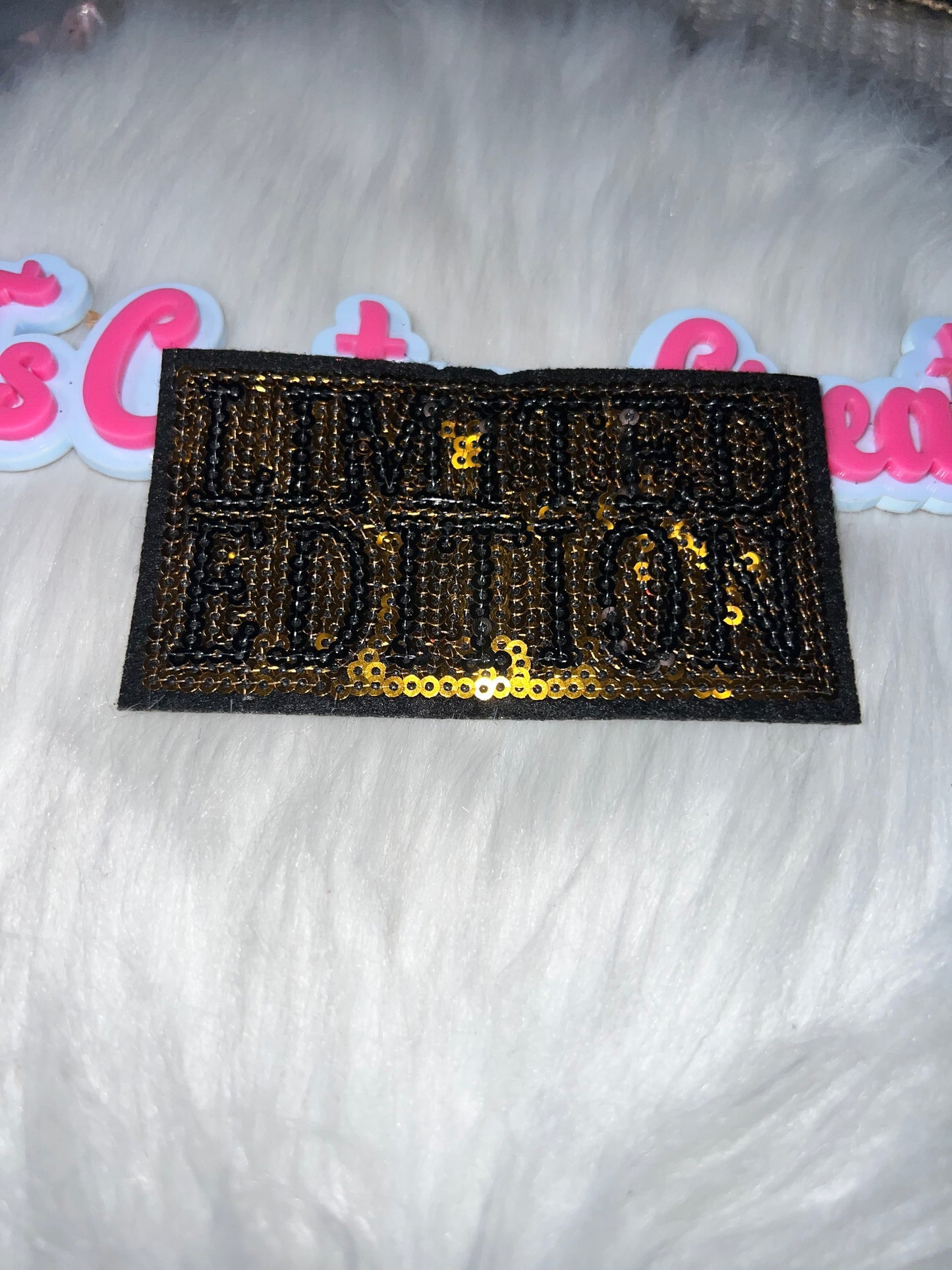 Gold Sequin “Limited Edition” Iron-On Patch