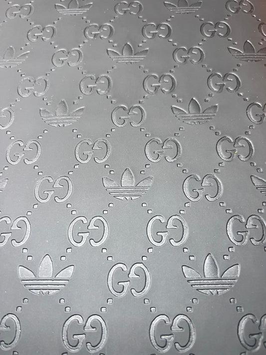 Black Embossed Pattern Faux Leather Sheet – Mixed Design