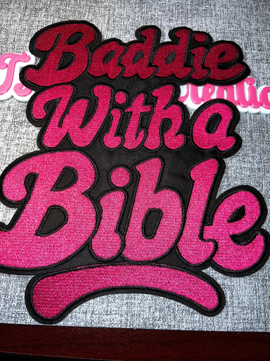 Baddie With A Bible Patch – Bold Faith Statement Applique