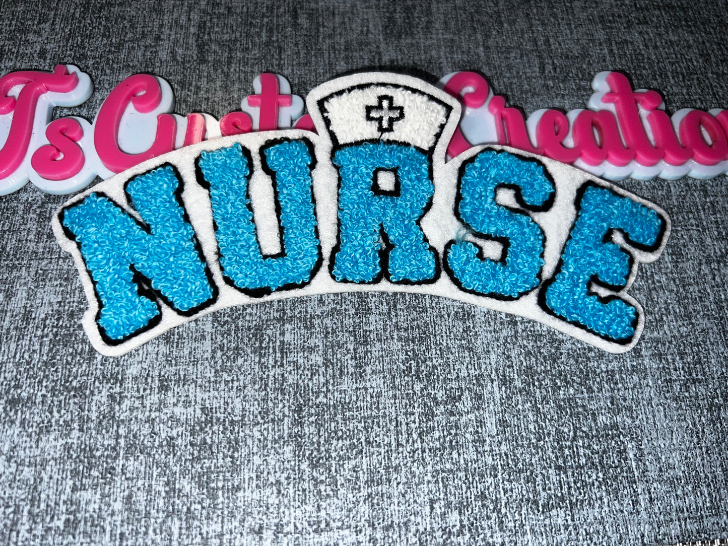 Nurse Iron-On Patch – Blue Chenille Embroidered Medical Patch