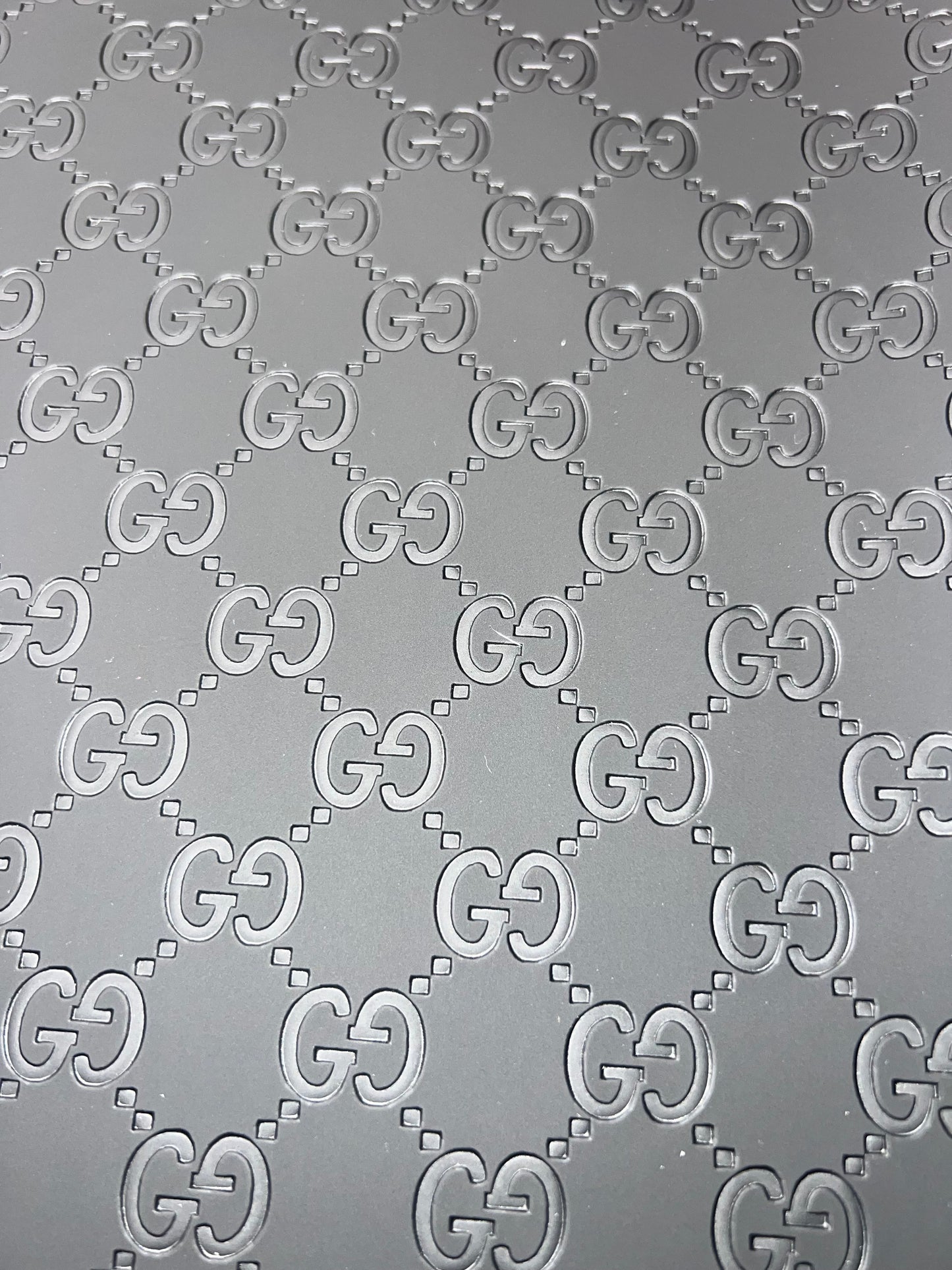 Matte Gray Embossed Faux Leather Sheet