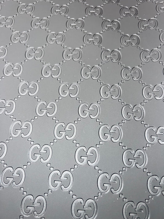 Matte Gray Embossed Faux Leather Sheet