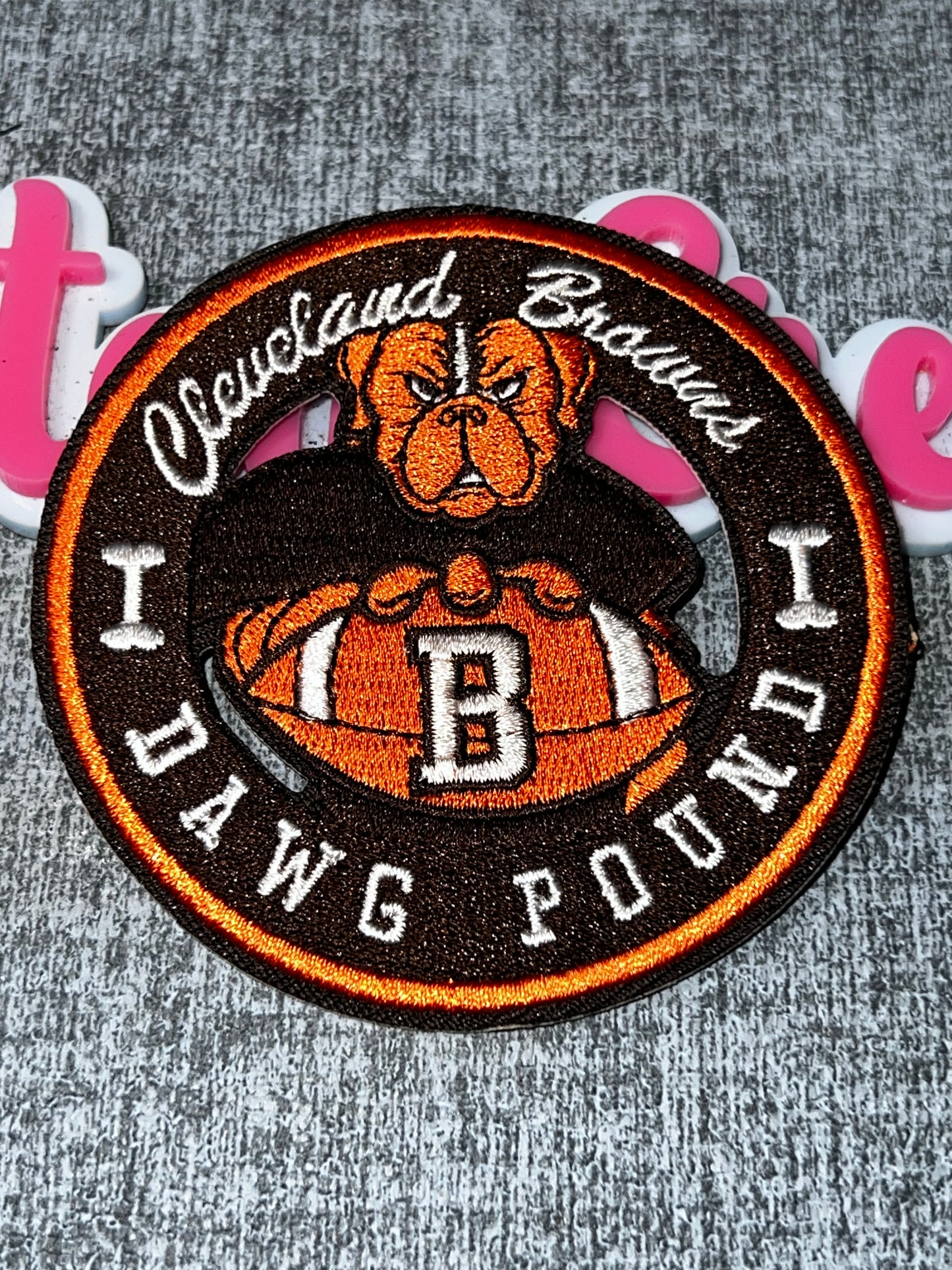 Dawg Pound Bulldog Football Patch – Embroidered Iron On Applique