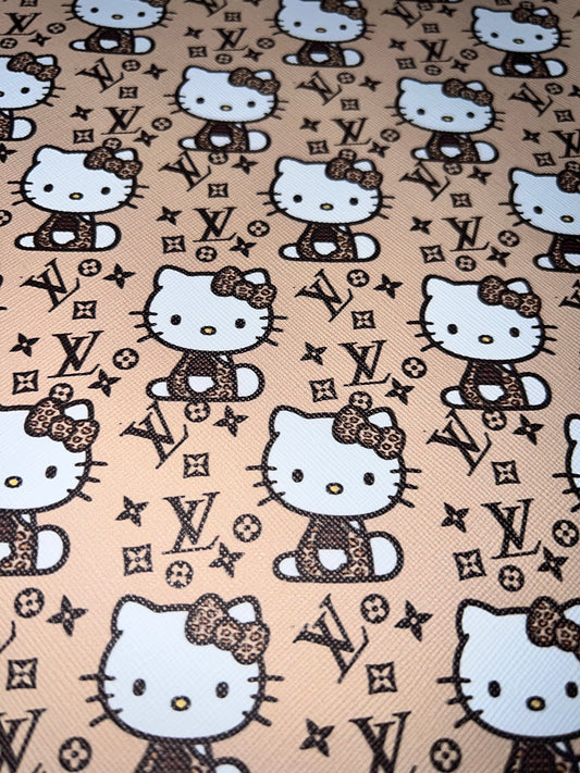 Tan Kitty Inspired Faux Leather Sheet – 9x12