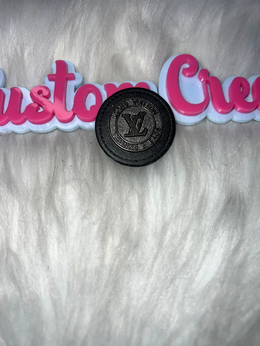 Black Round Embossed Fashion tag