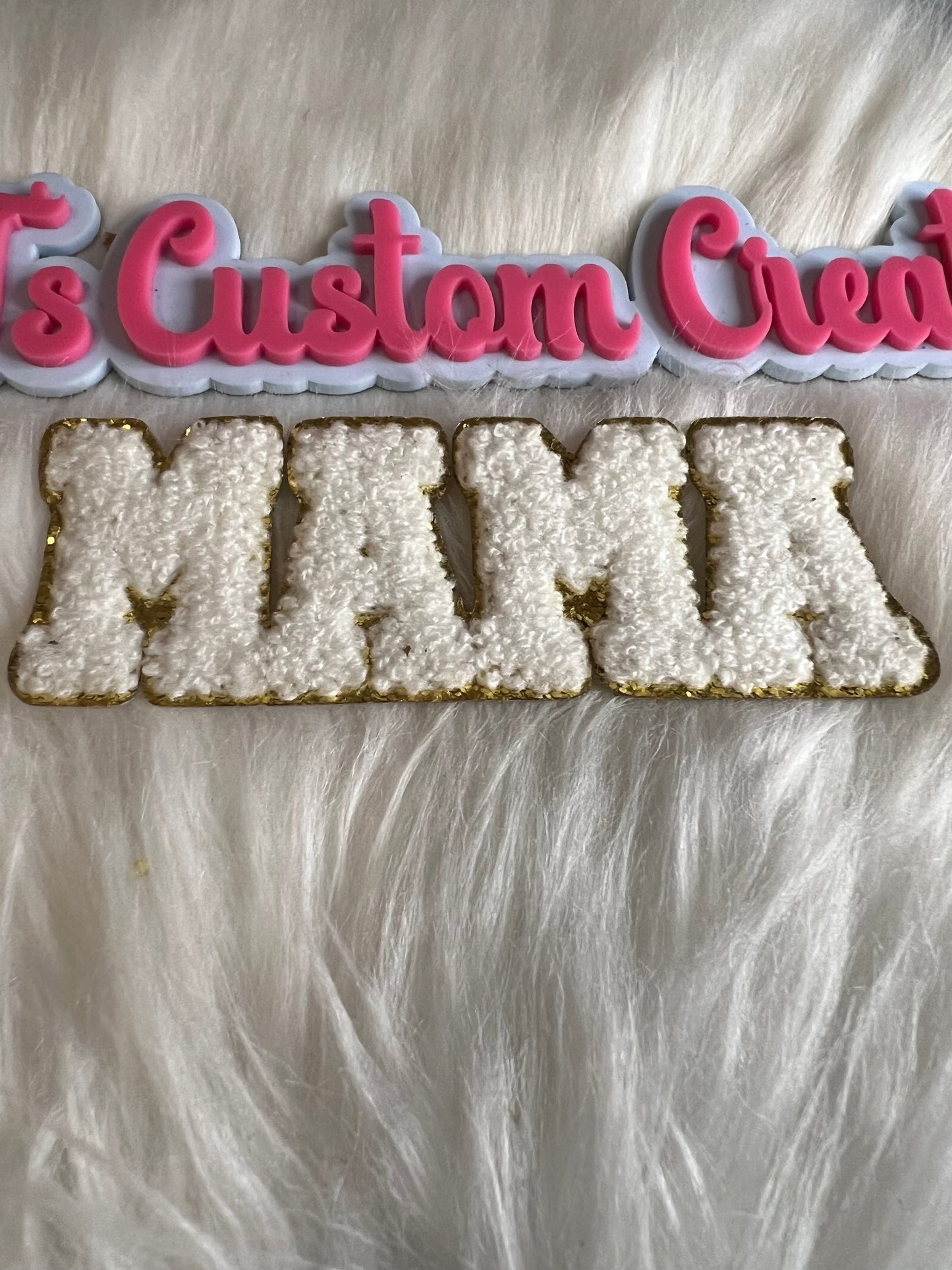 Fluffy White Mama trim Gold