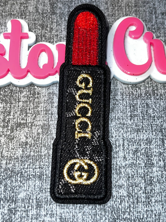 Lipstick Makeup Embroidered Patch – Glam Beauty Applique for Bags, Jackets & DIY Fashion