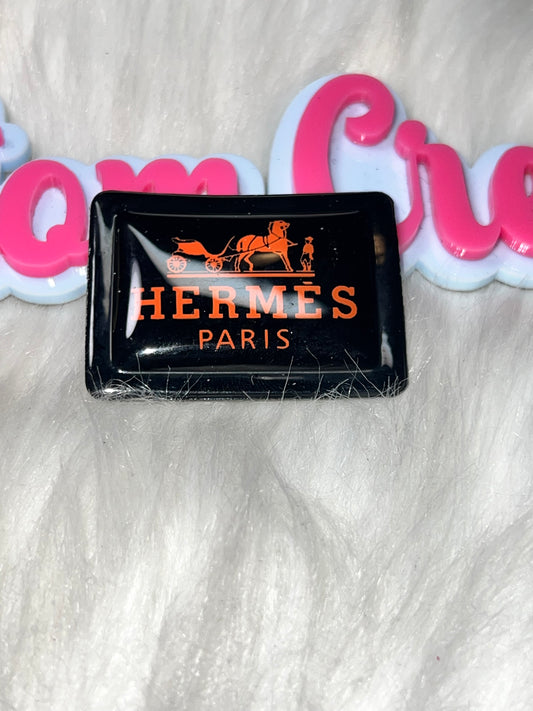 Luxury Style Black Rectangle Horse & Carriage Tag