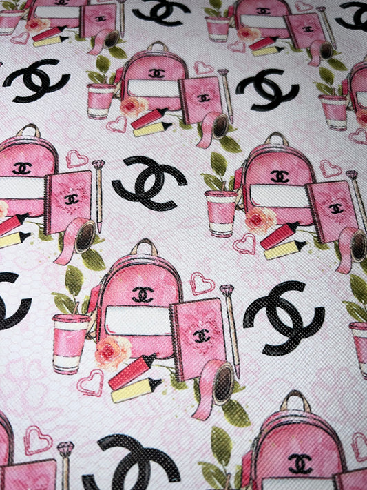 Pink School Glam Faux Leather Sheet – 9x12