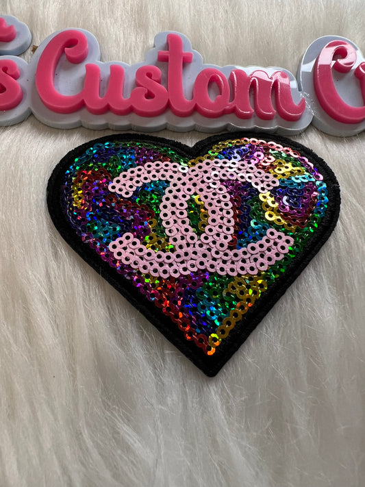 Sequin Colorful CC Heart