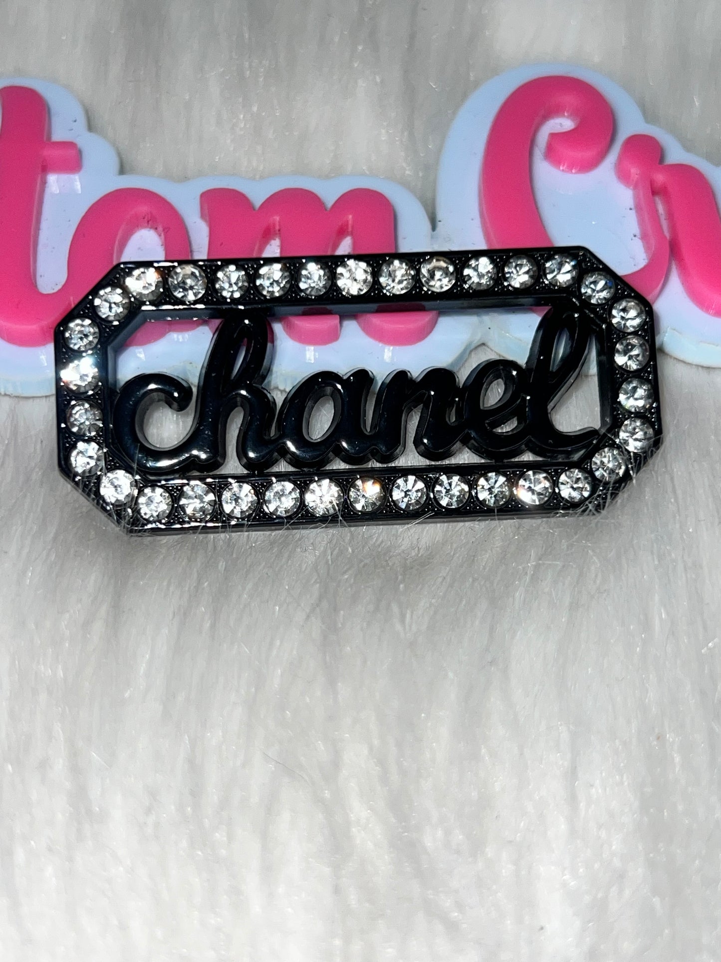 Chanel Crystal Rectangle Charm – Black