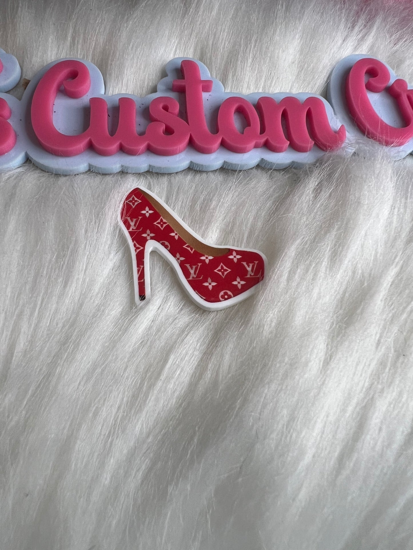 Red White LV heel