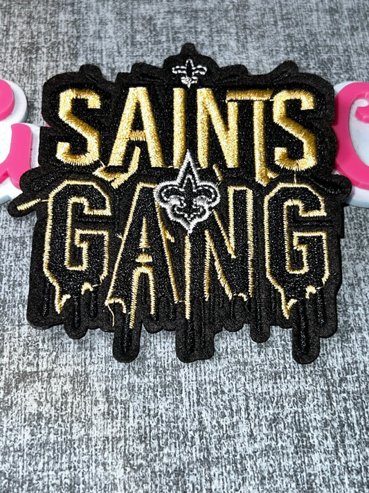 Gold & Black Spirit Embroidered Iron-On Patch | Decorative Appliqué
