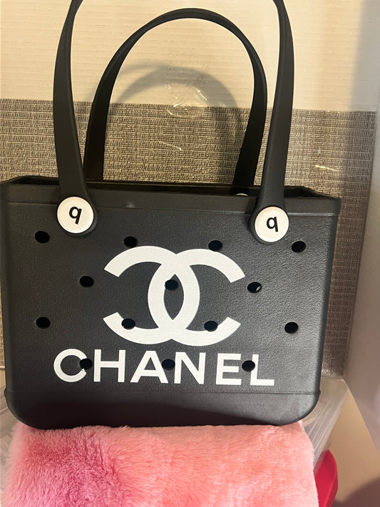 CC Inspired Black White Med like Bogg Bag