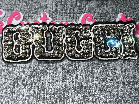 Bling Letter Embroidered Rhinestone Iron-On Patch | Fashion Appliqué