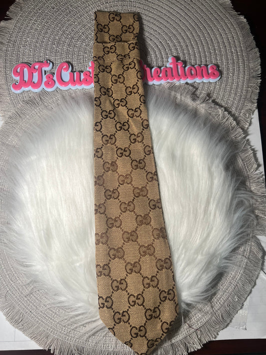 🤎 Designer-Inspired GG Tan Tie