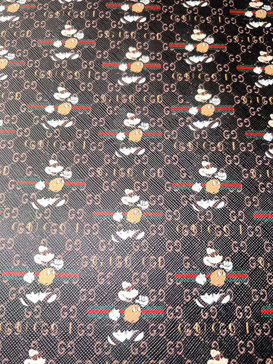 MOUSE MONOGRAM PRINT Faux Leather