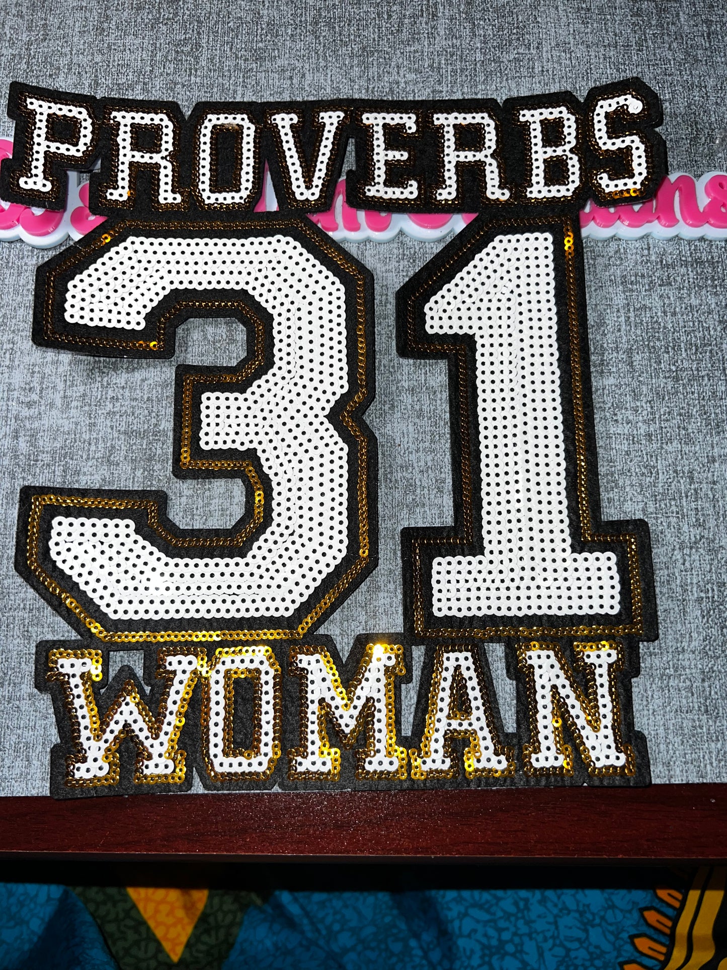 Proverbs 31 Woman Sequin Patch – Statement Faith Design