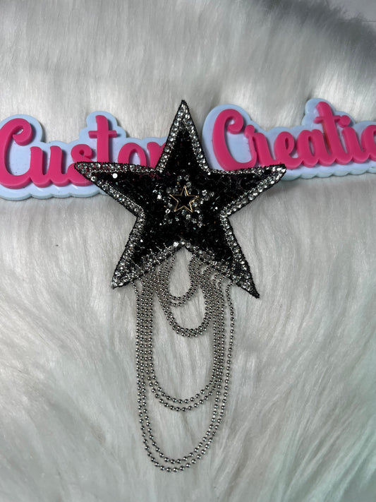 Bling Black tassels Star