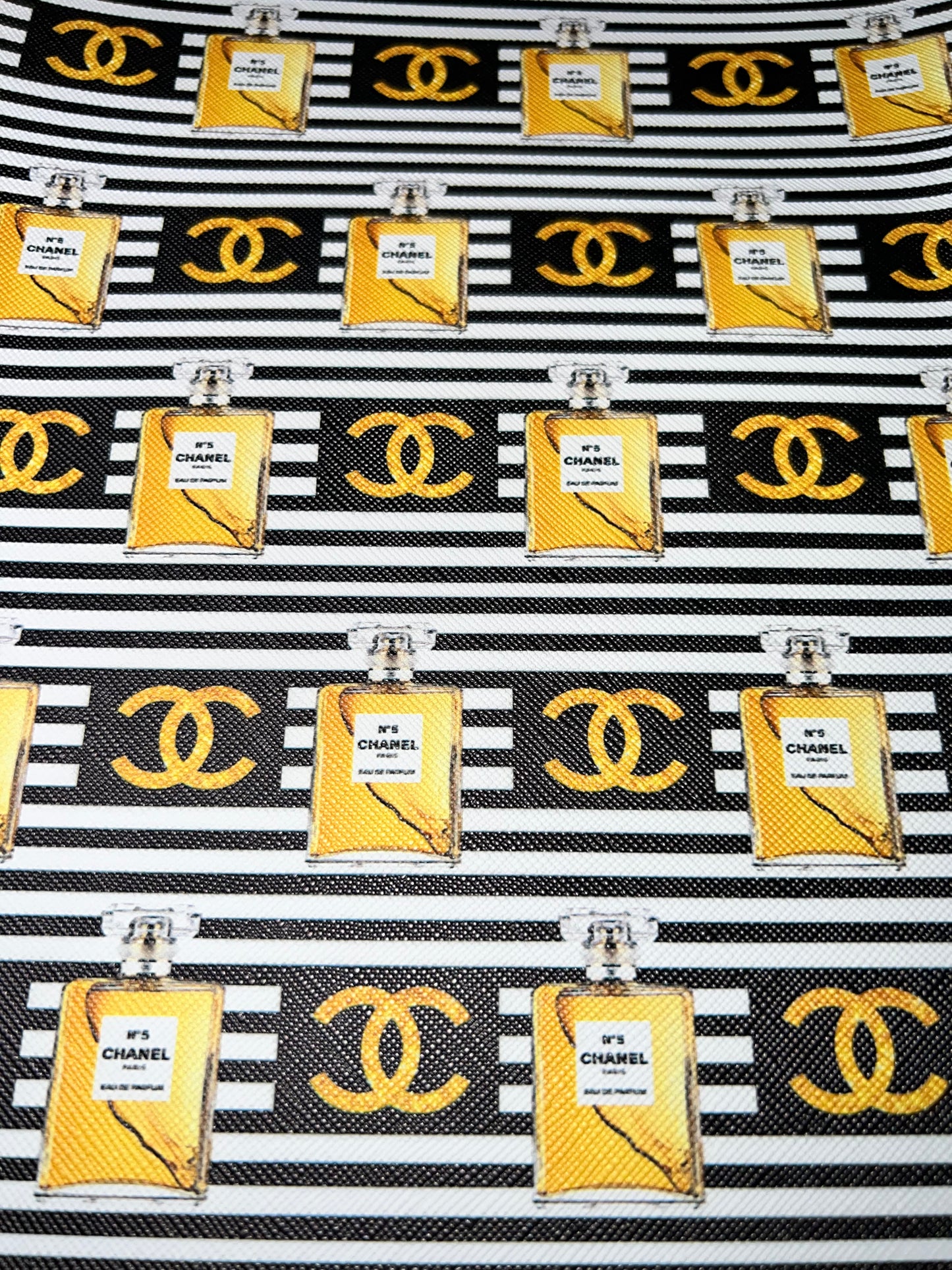 Gold Stripe Perfume Faux Leather Sheet – 9x12