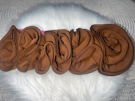 Chocolate Brown 3D Chiffon Flower Trim